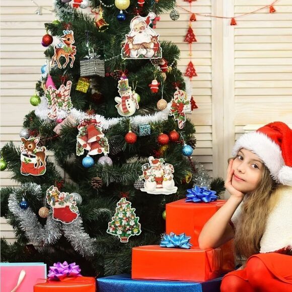 NWT Vintage Christmas Tree Ornaments 20Pcs Paper Christmas Decorations - Picture 4 of 6